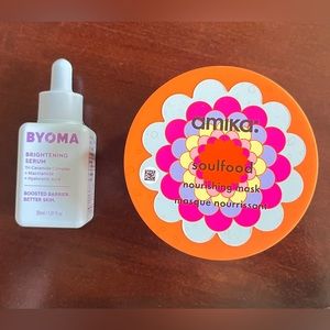 From FFF 2023 Advent Calendar Box. Amika soulfood hair mask and Byoma Serum.